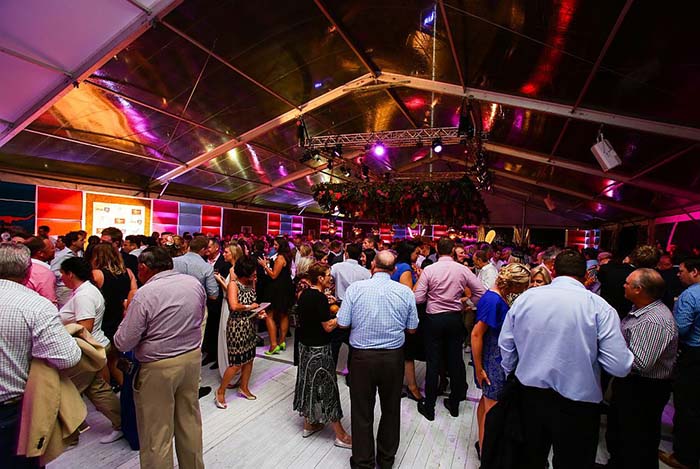 20m wide and 30m long with clear roof panels and whitewash timber flooring made this a stand out for attendees
