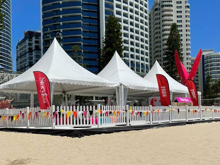 6 x6m London Pagoda with Picket Fence StoryFest 1